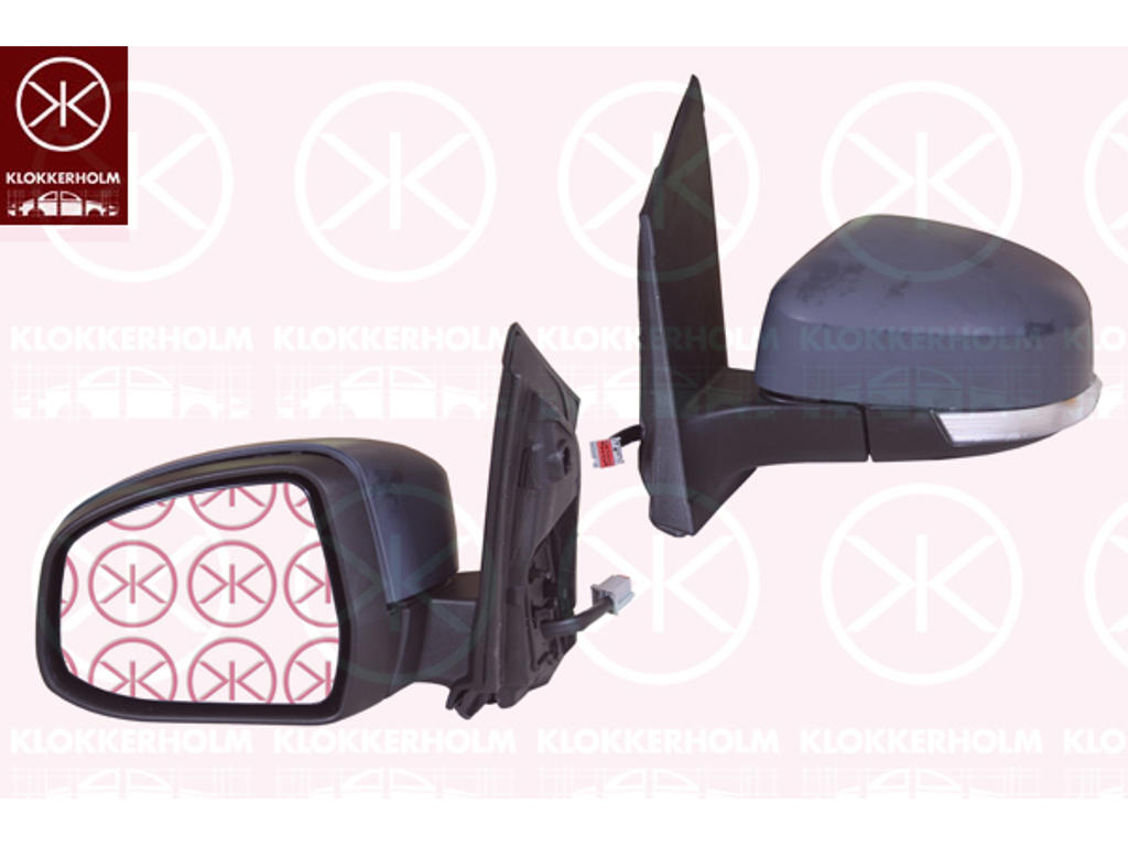 Exterior Mirror, Right, for electric mirror adjustment, w/primer, Heatable, Convex