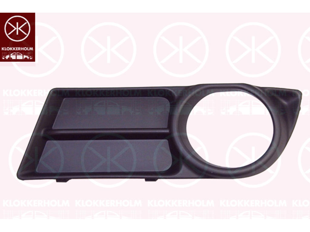 Ventilation Grille, bumper, Right Front, with hole(s) for fog lights, black