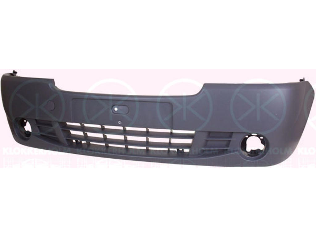 Bumper, Front, grey, with hole(s) for fog lights