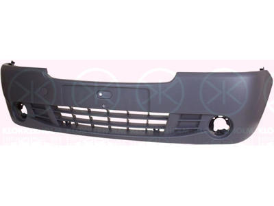 Bumper, Front, grey, with hole(s) for fog lights