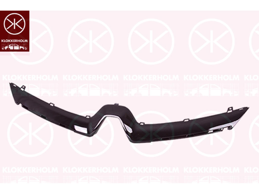 Trim/Protection Strip, radiator grille, Colour: High Gloss, Upper section, black