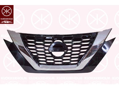 Radiator Grille, Glossy, Front, chrome/black