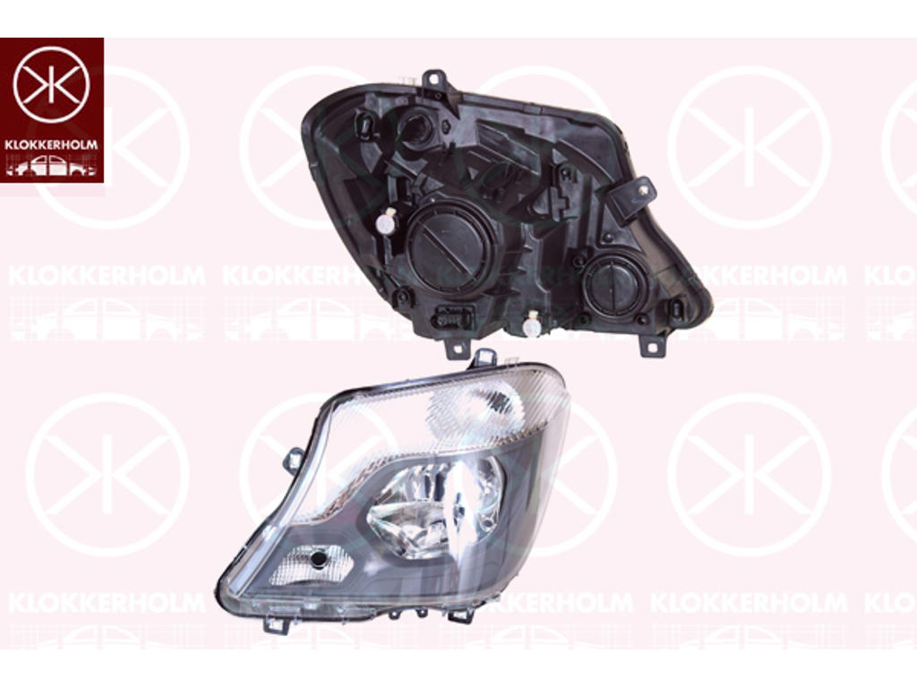 Headlight, with dynamic bending light, H7/H7, with motor for headlamp levelling, Hella, Right