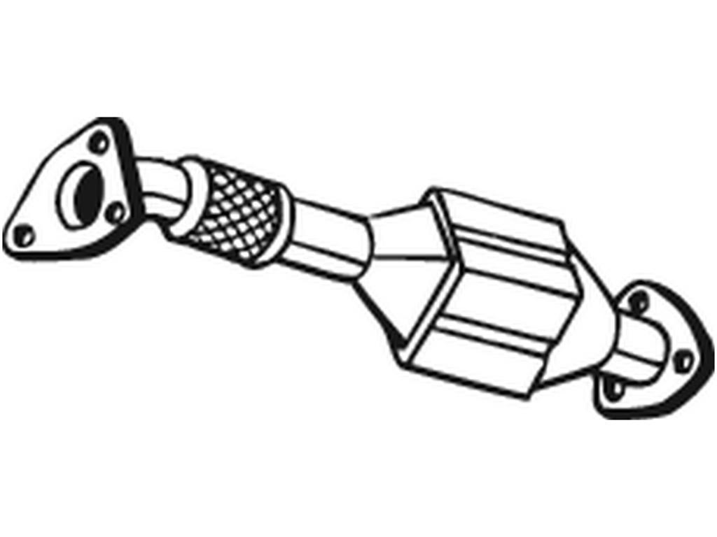 Catalytic Converter, with mounting parts, Euro 4