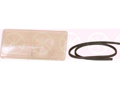 Diffusing Lens, headlight, with gasket/seal, Left, H4/H3/H3, Illuminance [lx]: 20
