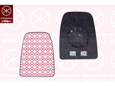 Mirror Glass, exterior mirror, Left, Upper section, Heatable, Convex
