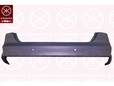 Bumper, w/primer, Rear, with hole(s) for park distance control, not for trim level: S-LINE, Number of bores: 4