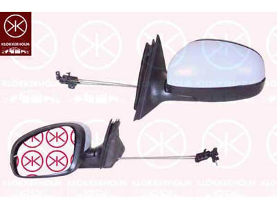 Exterior Mirror, w/primer, Control: cable pull, Aspherical, Left
