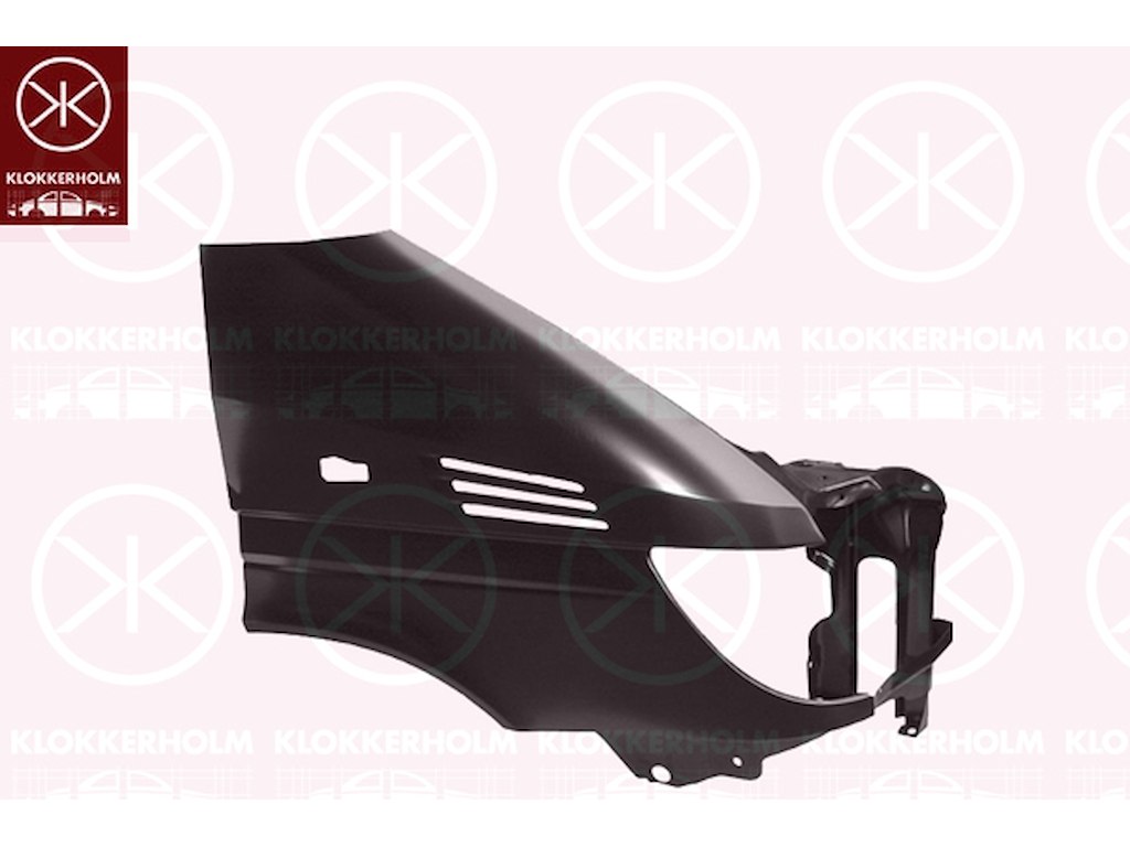 Wing, Right Front, with hole(s) for air scoop(s), with hole for direction indicator, Zinc-coated