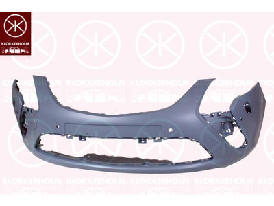 Bumper, Front, with hole(s) for washer nozzle, with hole(s) for park distance control, Number of bores: 4, w/primer