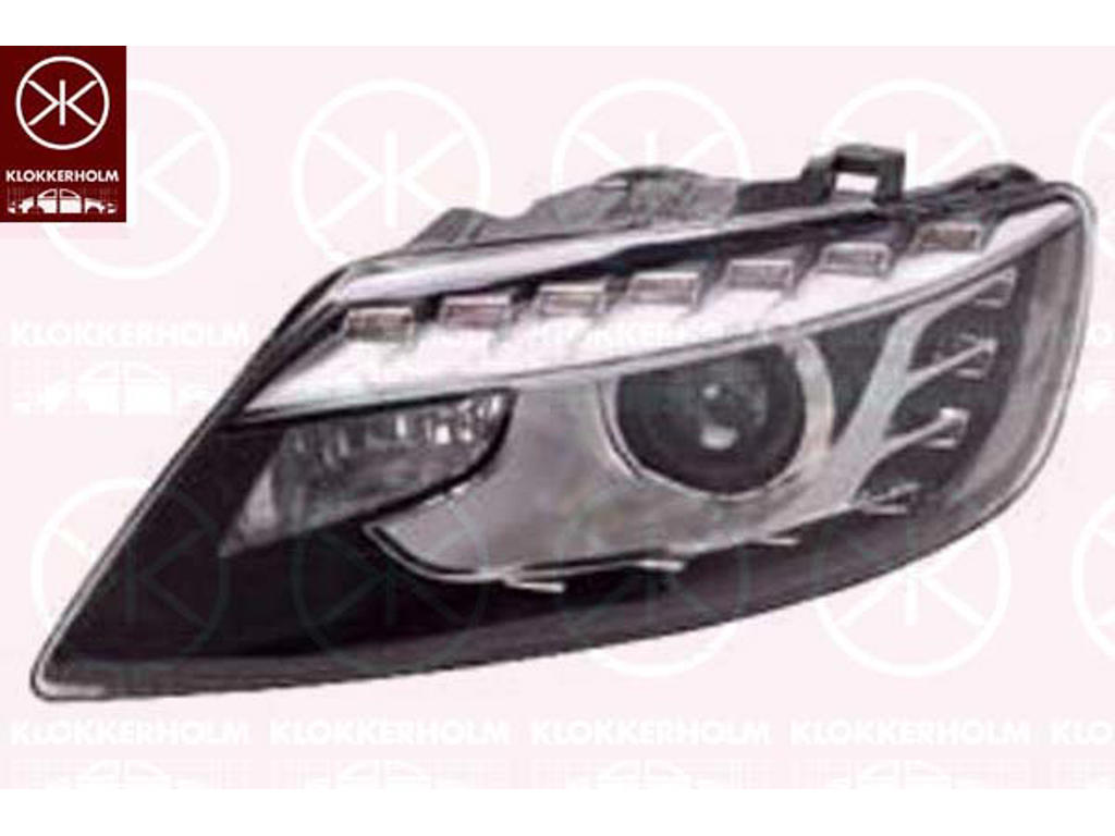 Headlight, Left, Illuminance [lx]: 12.5, Bi-Xenon, without control unit for Xenon, with motor for headlamp levelling, with daytime running light, Valeo