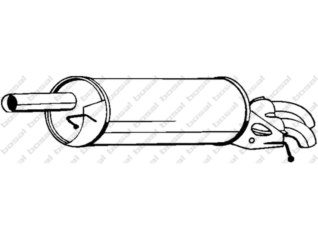 Rear Muffler, See accessories list for additionally required parts:  
