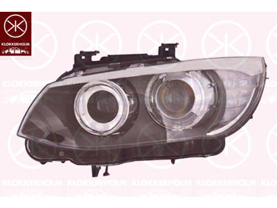 Huvudstrålkastare, Höger, Bi-Xenon, med stäämotor för lysviddsreglering, utan styrenhet för xenon, med varselljus (LED), utan svänghjälpsljus SFS, D1S (Gasurladdningslampa), AL