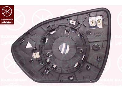 Mirror Glass, exterior mirror, Right, Heatable, Convex