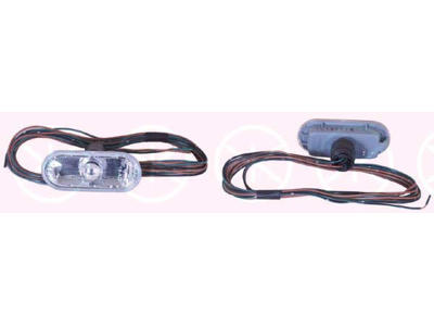Direction Indicator, with bulb holder, Crystal clear, lateral installation
