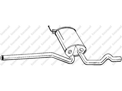 Centre Muffler, See accessories list for additionally required parts:  