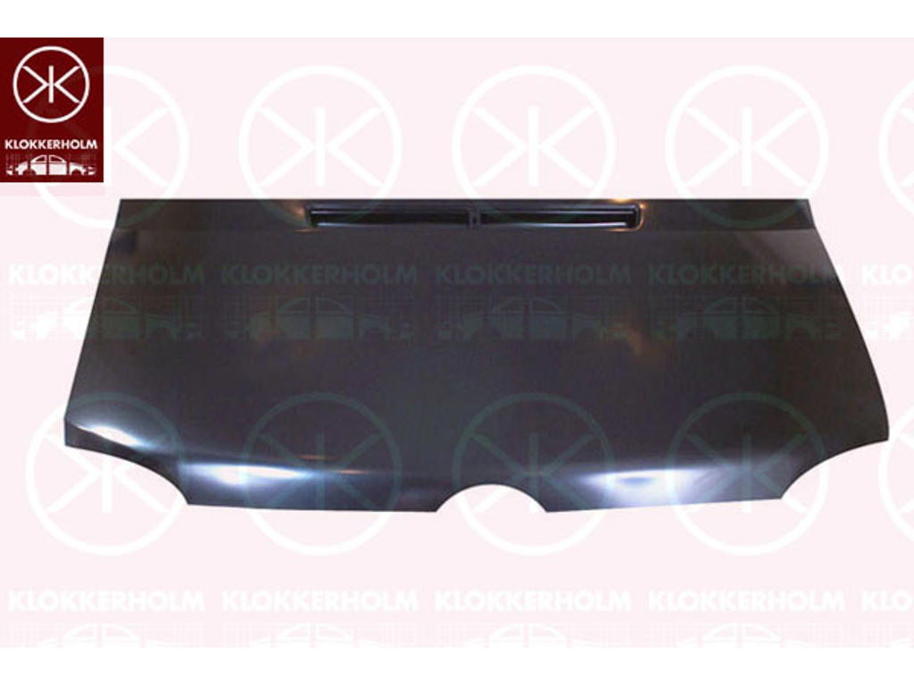 Bonnet, without holes for trim/protective strip, Zinc-coated