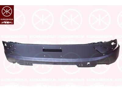 Bumper, Rear, black, with mounting parts