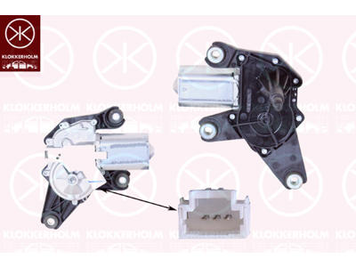 Viskermotor, bag, VALEO, Spænding [V]: 12