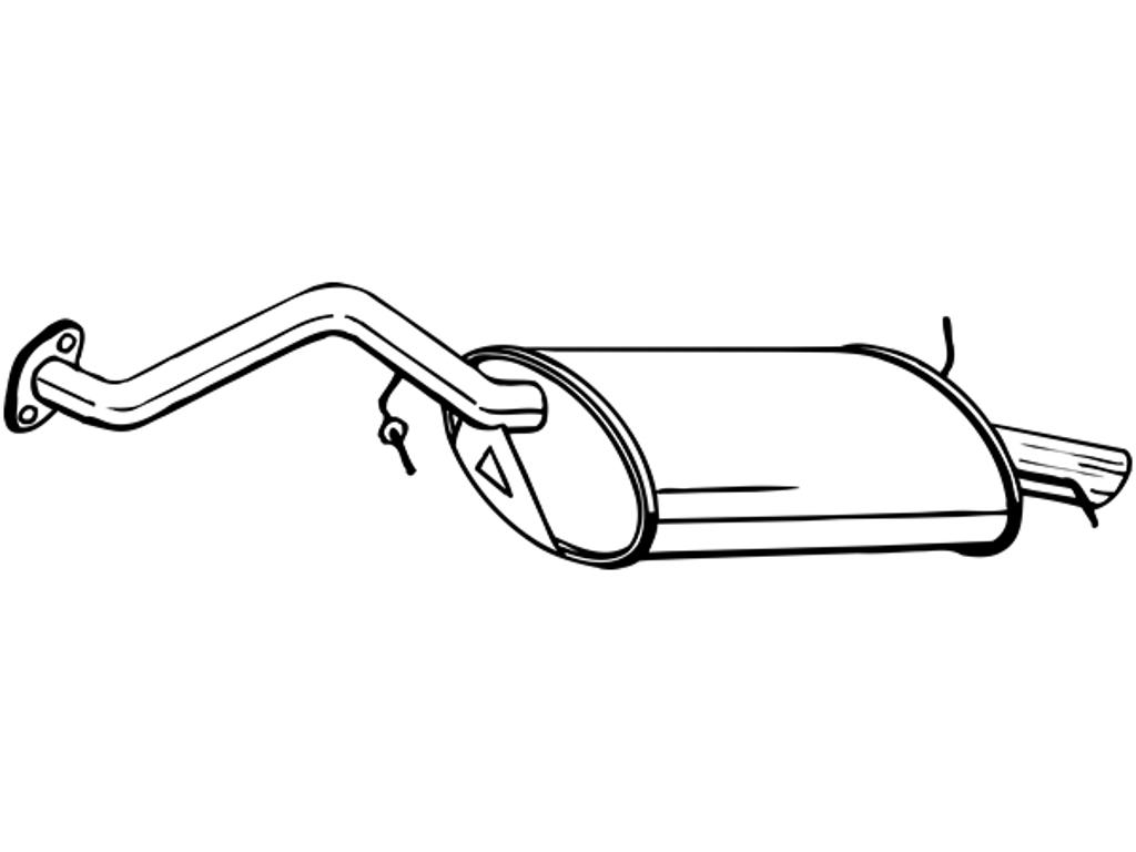 Rear Muffler, See accessories list for additionally required parts:  