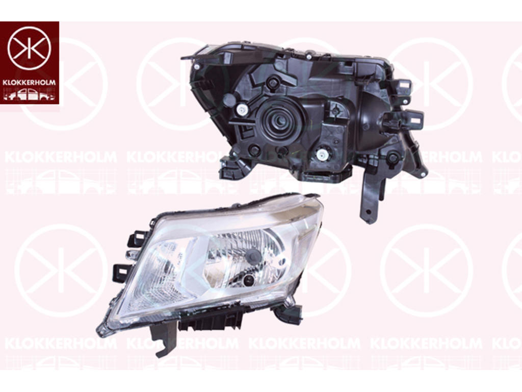 Headlight, Right, Illuminance [lx]: 17.5, H4, Housing Colour: chrome, without motor for headlamp levelling, Hella-type