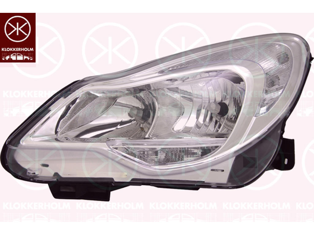 Headlight, Illuminance [lx]: 20, Left, H7/H1, PSY24W, W21/5W, Housing Colour: chrome, with motor for headlamp levelling