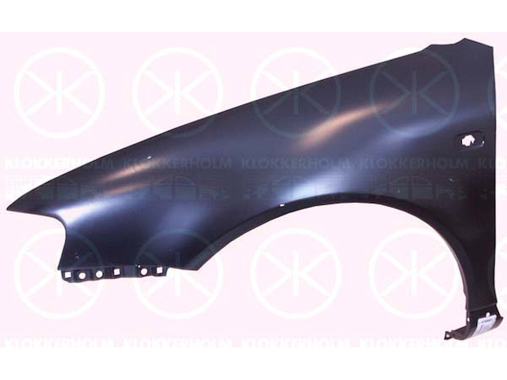 Blotnik, z przodu po prawej, z otworem dla lampy migacza, ocynkowany