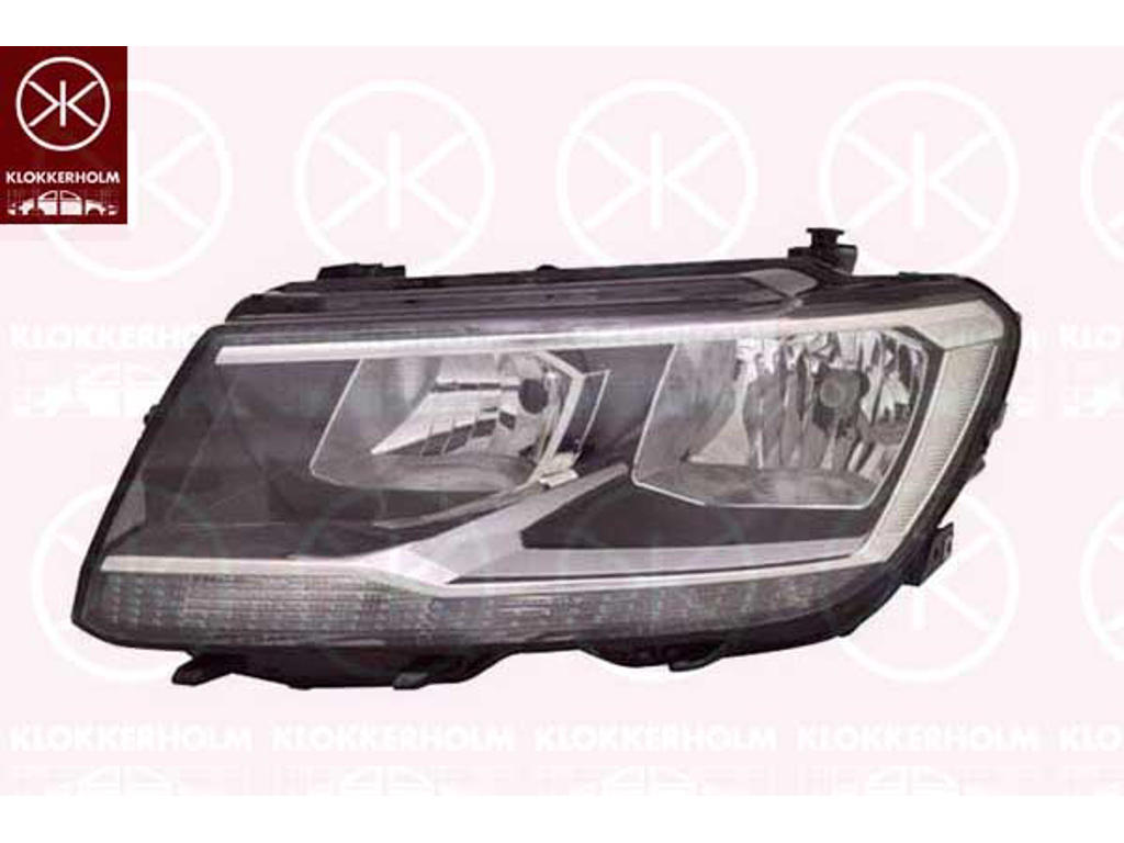 Headlight, Right, H7/H7, with motor for headlamp levelling, with daytime running light, AL