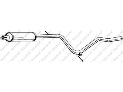 Centre Muffler, See accessories list for additionally required parts:  