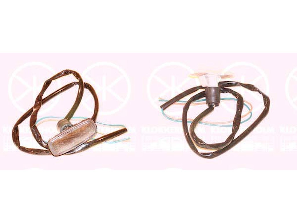 Direction Indicator, with bulb holder, white, both sides