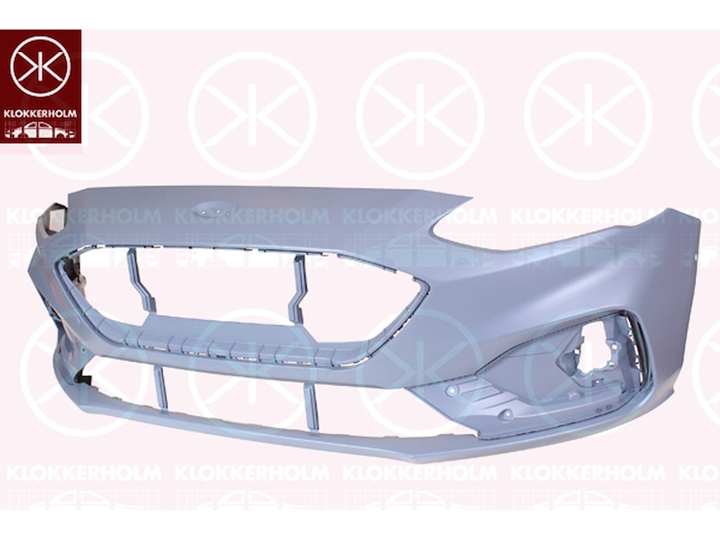 Bumper, w/primer, Front, with hole(s) for park distance control, Trim Level: ST LINE, Number of bores: 2