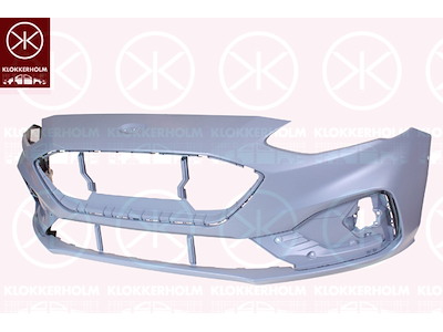 Bumper, w/primer, Front, with hole(s) for park distance control, Trim Level: ST LINE, Number of bores: 2