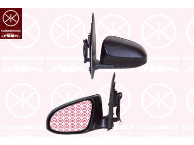 Exterior Mirror, Left, for electric mirror adjustment, Number of pins: 5, Heatable, Convex, w/primer