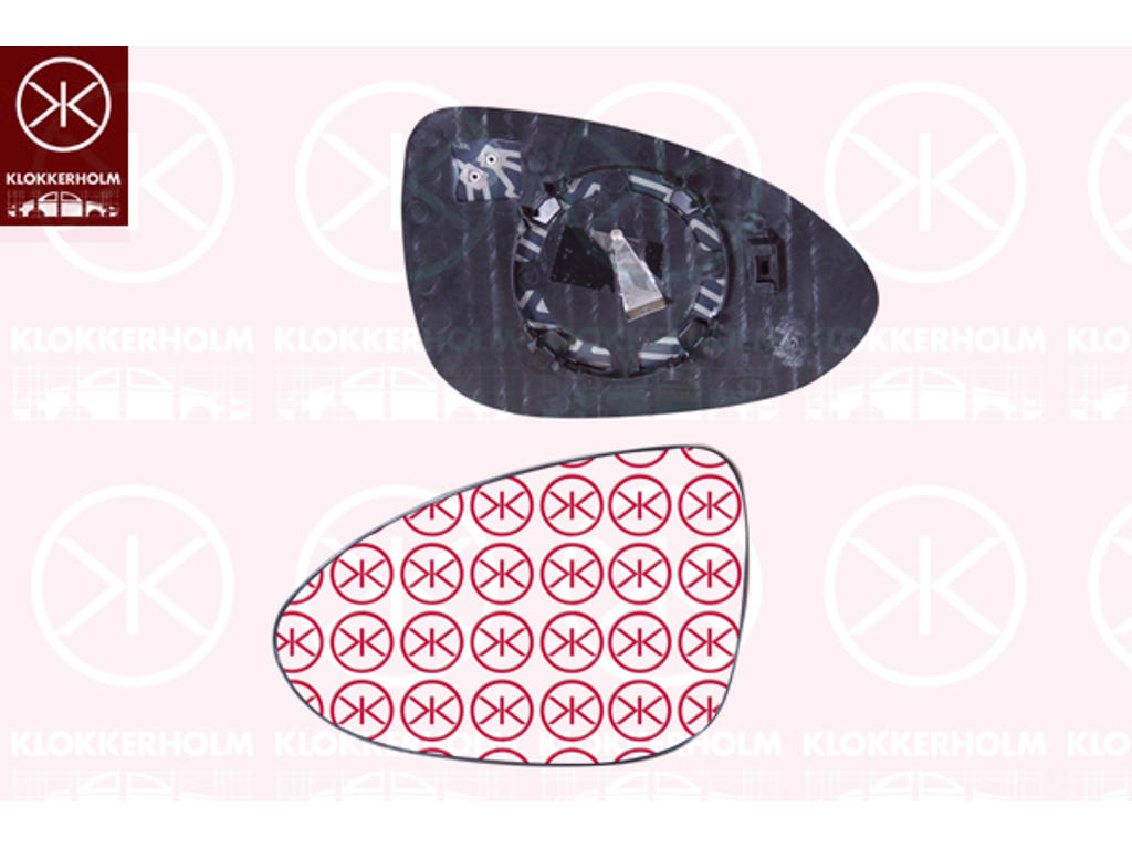 Mirror Glass, exterior mirror, Left, Heatable, Convex