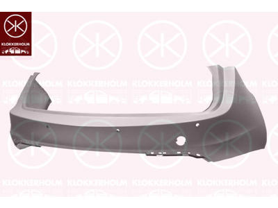Bumper, w/primer, Rear, with hole(s) for park distance control, not for trim level: OPC