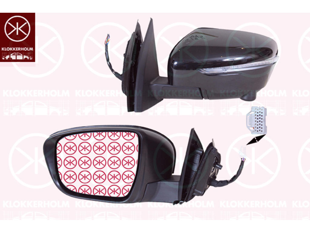 Exterior Mirror, Right, for electric mirror adjustment, for vehicles with lane keeping assist, Electronically foldable, Heatable, with indicator, Convex, Number of pins: 13