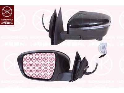 Exterior Mirror, Right, for electric mirror adjustment, for vehicles with lane keeping assist, Electronically foldable, Heatable, with indicator, Convex, Number of pins: 13