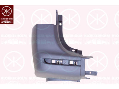 Bumper, for vehicles with blind spot assistant, black, Left Rear, Corner Panel