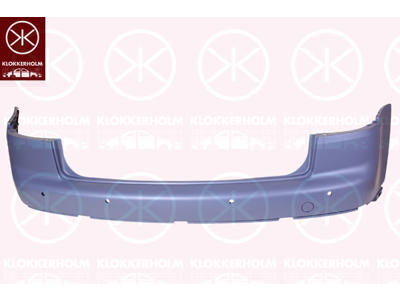 Bumper, w/primer, Rear, with hole(s) for park distance control, Number of bores: 4