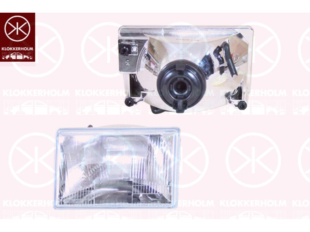 Headlight, H4, Left, Illuminance [lx]: 20, with holder, Outer section, without motor for headlamp levelling