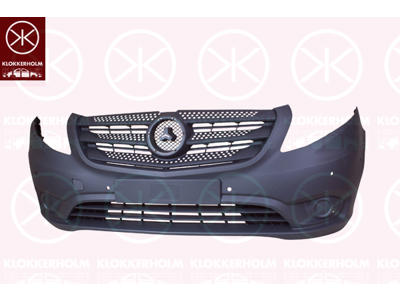 Bumper, Front, grey, with hole(s) for park distance control
