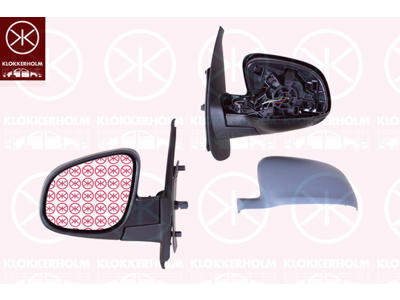Exterior Mirror, Left, for electric mirror adjustment, Number of pins: 5, Heatable, w/primer, Aspherical
