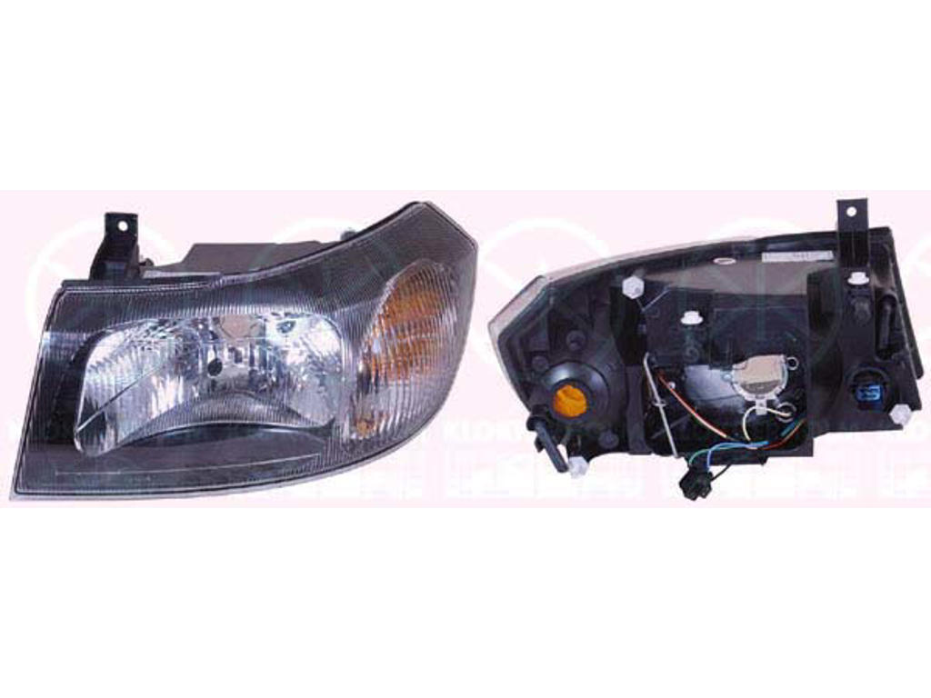 Headlight, Right, Illuminance [lx]: 17.5, H4, Housing Colour: black, for vehicles with headlight levelling (electric), without reflector, without motor for headlamp levelling, T.Y.C