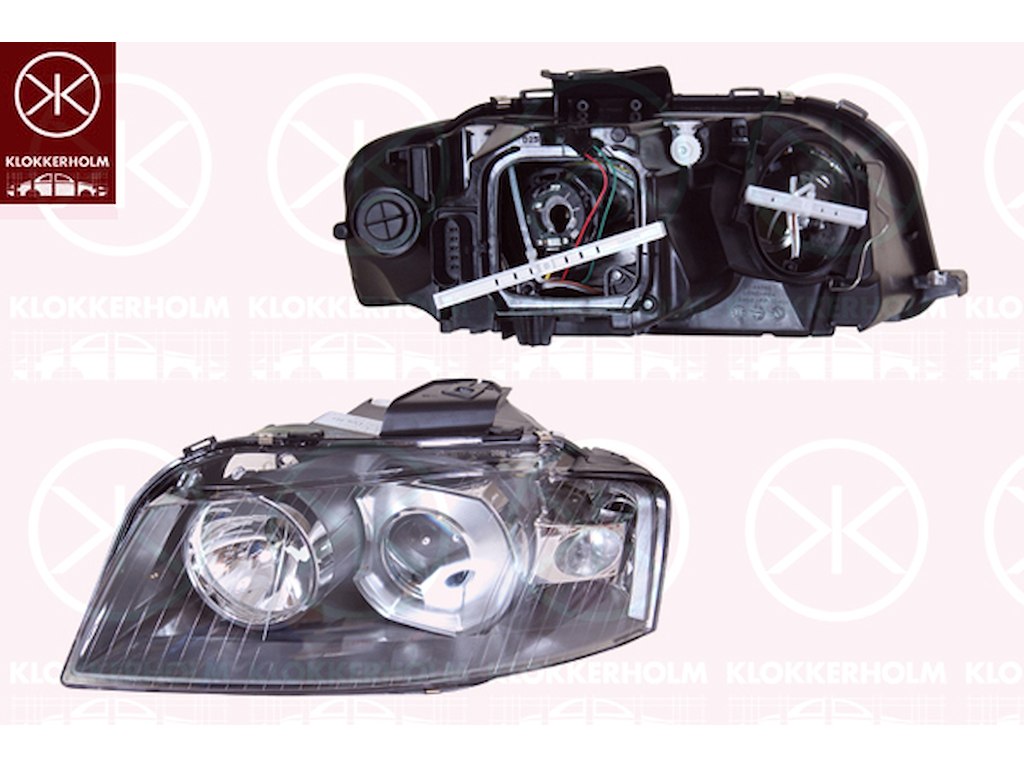 Headlight, Left, Illuminance [lx]: 17.5, D2S/H7, without control unit for Xenon, with motor for headlamp levelling