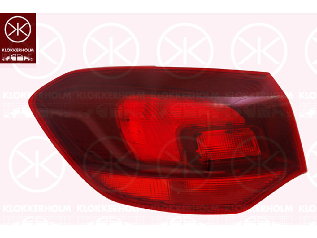 Tail Light Assembly, Left, Outer section, Indicator Colour: smoke grey, without bulb holder