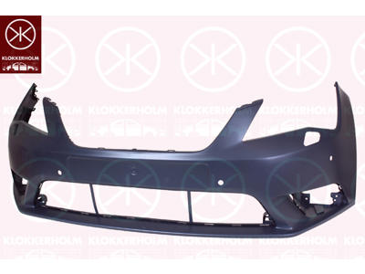 Bumper, w/primer, Front, with hole(s) for washer nozzle, with hole(s) for park distance control, with hole(s) for fog lights