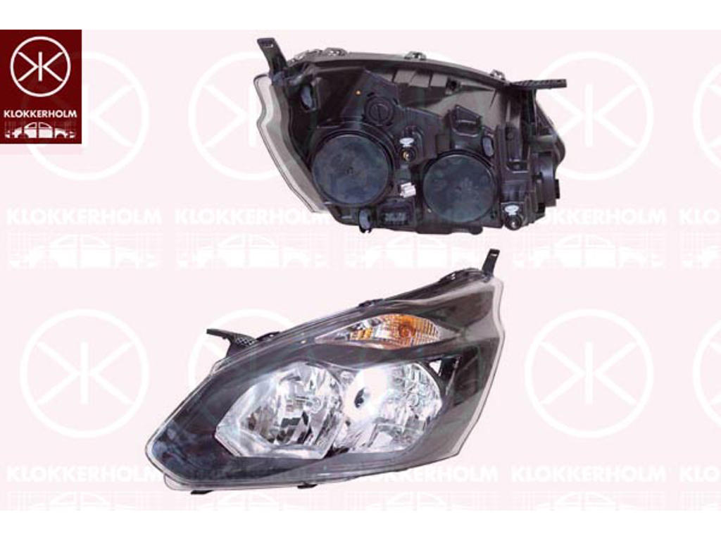 Headlight, Left, Illuminance [lx]: 12.5, H7, H15, Housing Colour: black, with motor for headlamp levelling