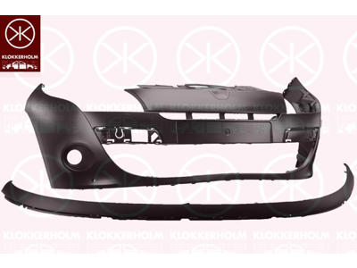 Bumper, w/primer, 5-drs, Front, with hole(s) for park distance control