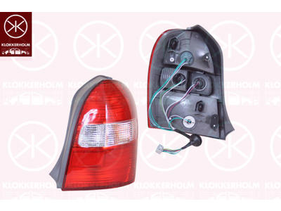 Tail Light Assembly, without rear fog light, with bulb holder, white/red, Right, not ECE approved