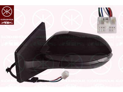 Exterior Mirror, for electric mirror adjustment, Left, Electronically foldable, Number of pins: 8, with indicator, Heatable, Convex, w/primer